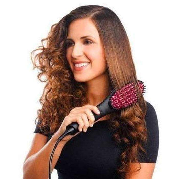 Straight Artifact LCD Hair Straightening Brush-Black