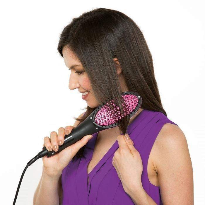 Straight Artifact LCD Hair Straightening Brush-Black