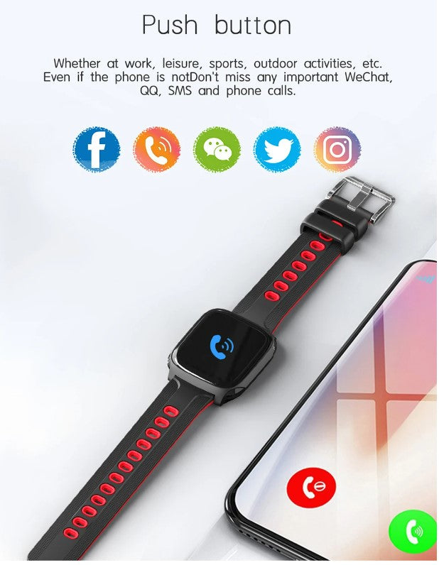 TF9 Smart Watch Fitness Tracker Multi Sports Band - Red