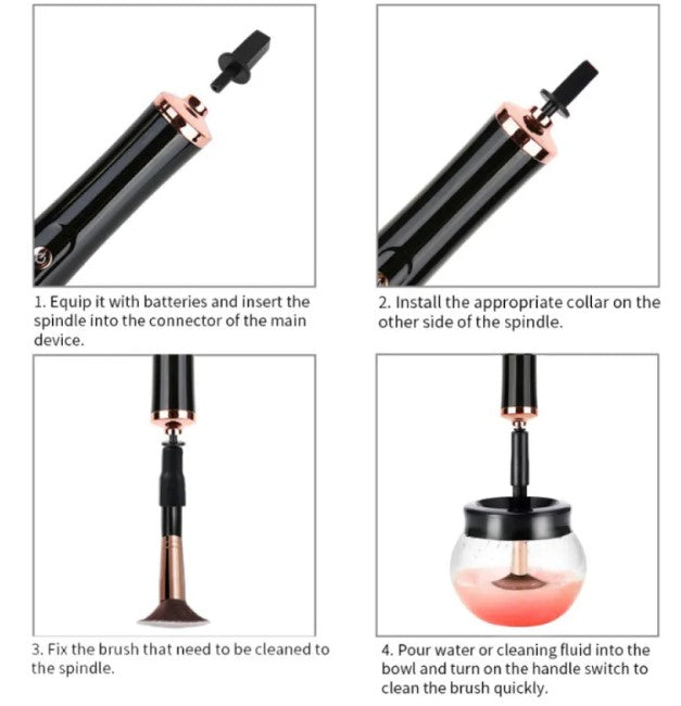 Electric Makeup Brush Cleaner - Red